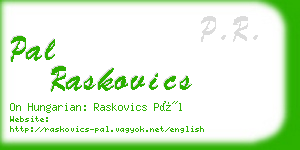 pal raskovics business card